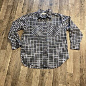 Basin & Range Blue Plaid Button Down Shirt Size Large